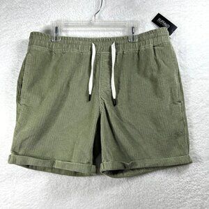 Buffalo David Bitton Mens L Sage Green Corduroy Haiden Shorts Summer Minimalist